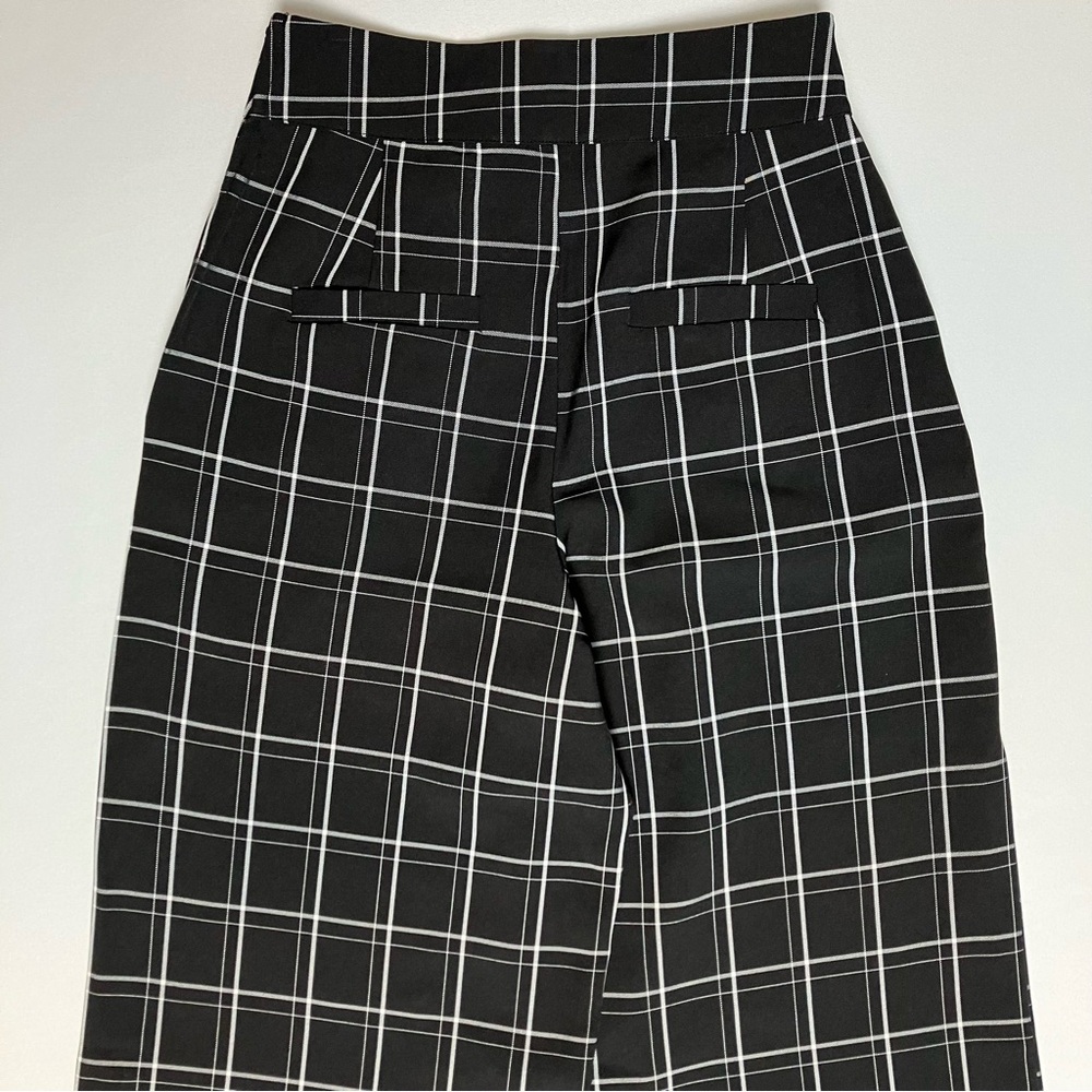 Unique Vintage 1940s Sailor Black & White Windowpane Pants XS 2 *HEMMED* - Picture 5 of 9